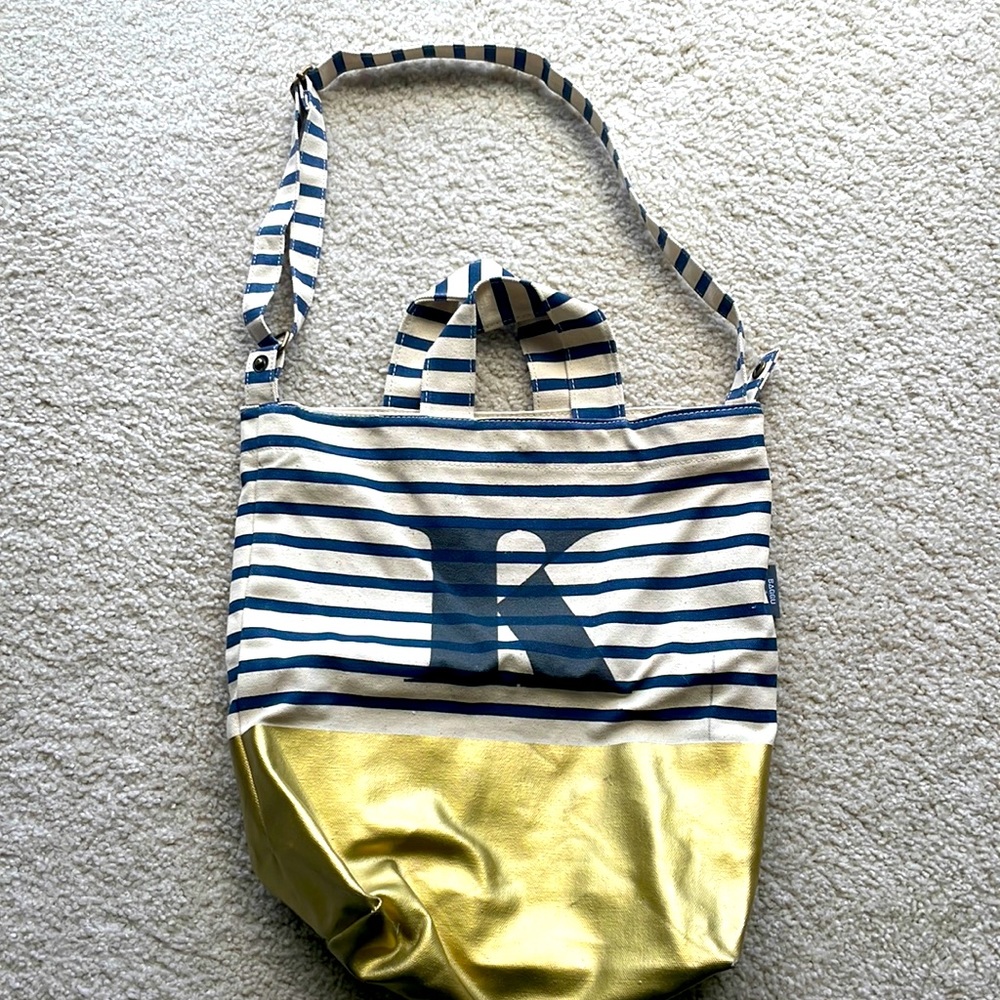 BAGGU + West Elm canvas Tote with letter K